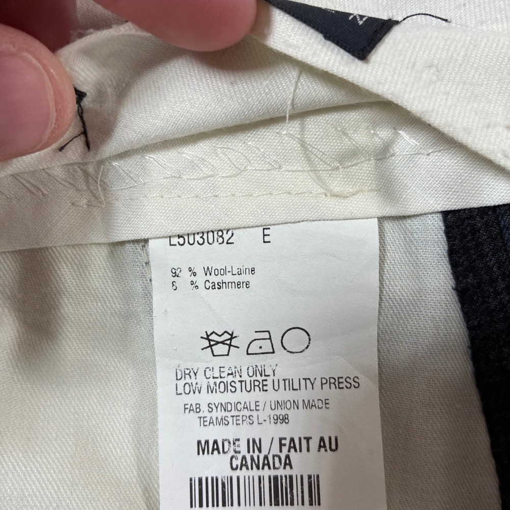 Ralph‎ Ralph Lauren Wool Cashmere Dress Pants 40x30 Grey Glen Plaid Houndstooth - Picture 5 of 11